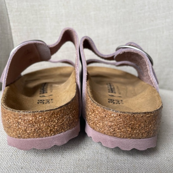 NWOT Birkenstock Arizona Big Buckle Natural Leather Nubuck Size 38 - Picture 5 of 10